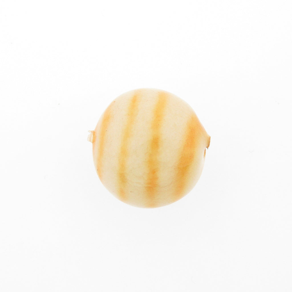 20MM Orange Stripe Papermache Bead (12 pieces)