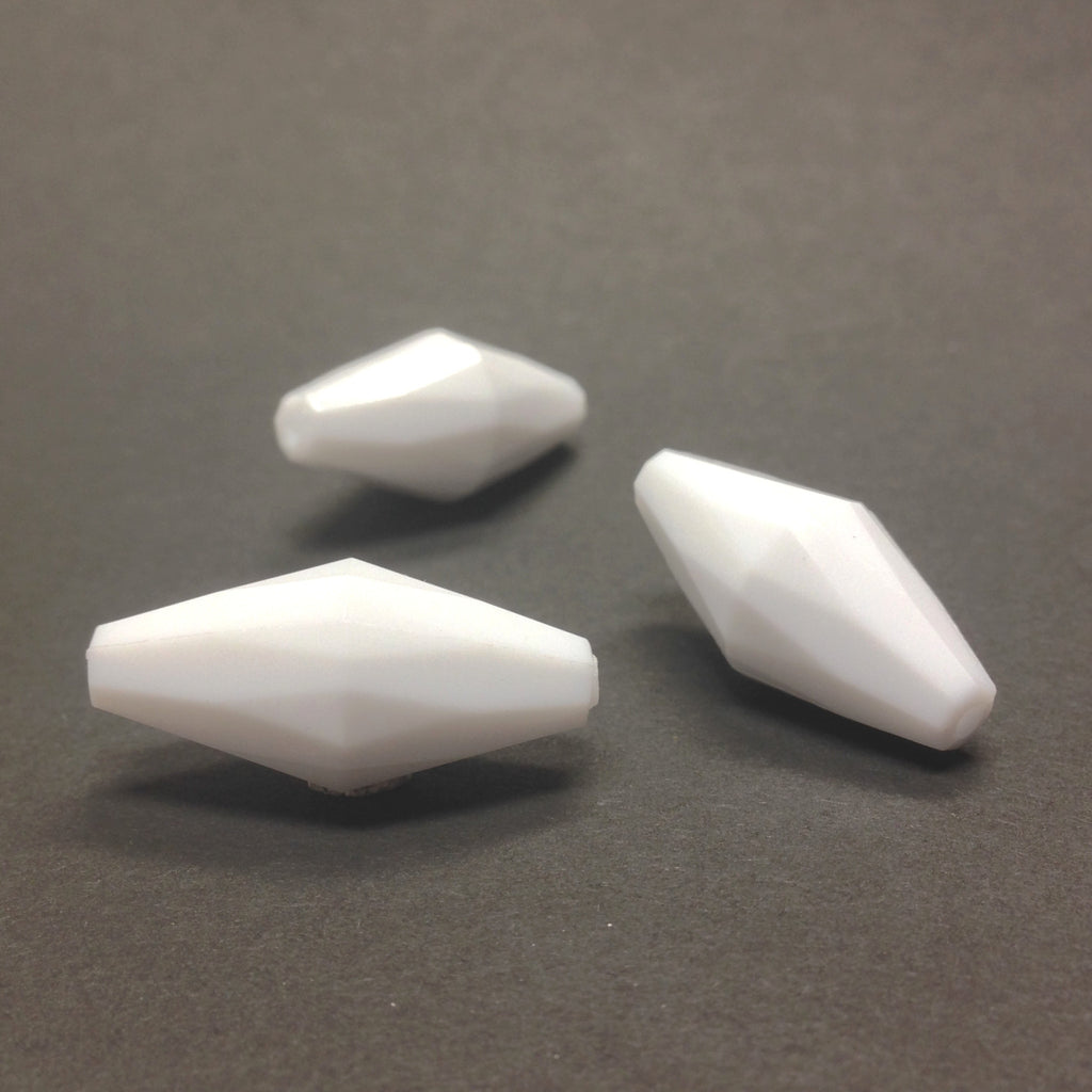 35X17MM White Faceted Oval Bead (24 pieces)