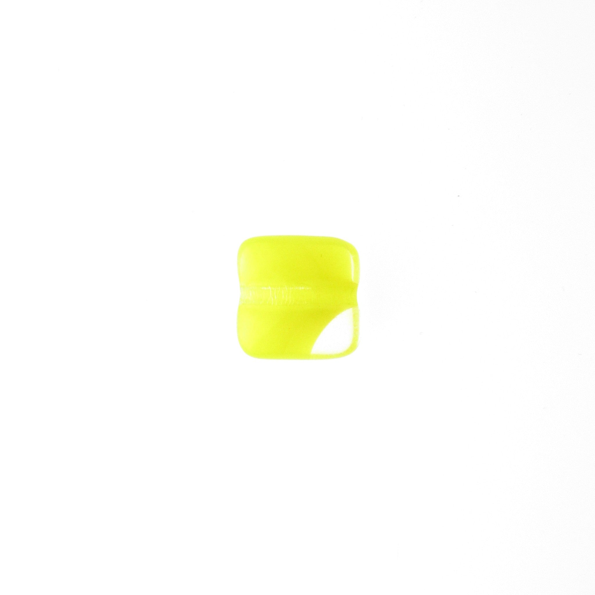 Yellow Glass Flat Square Bead (72 pieces)