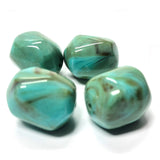 20X16MM Turq.Matrix Baroque Oval Acrylic Bead (24 pieces)