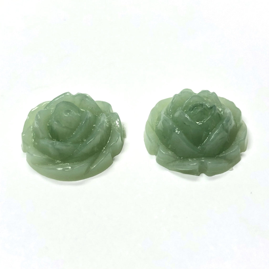 12MM Light Jade Green "Agate" Rosebud Acrylic Cab (72 pieces)