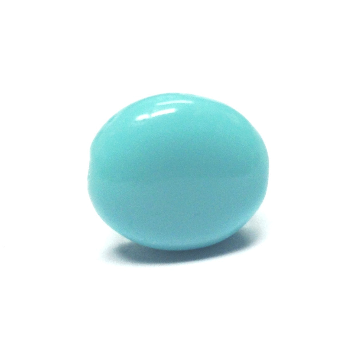 8MM Green Turq Glass Flat Oval (300 pieces)