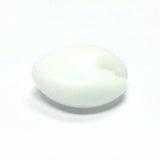White Flat Glass Bead w/Hole (36 pieces)