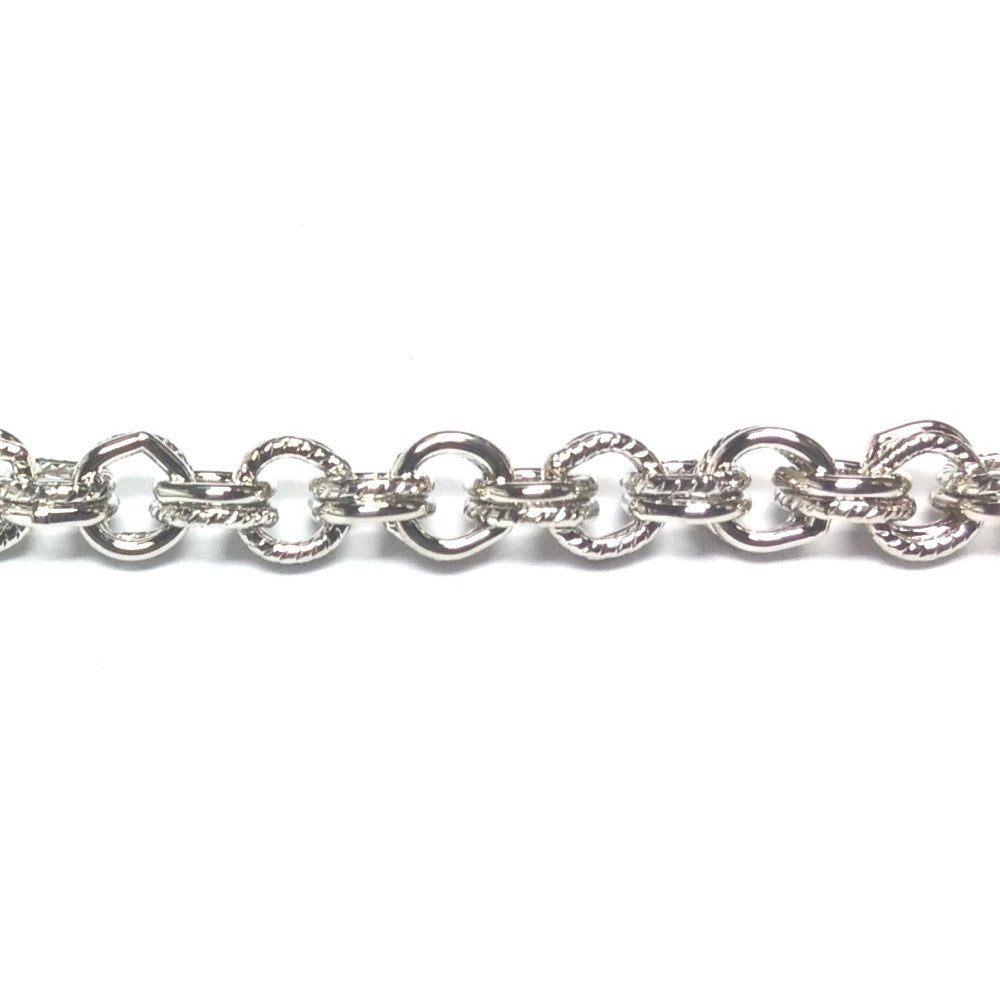 Im. Rhodium Plated Chain Steel Double Cable (1 foot)