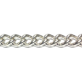 Im. Rhodium Plated Chain Steel Curb (1 foot)