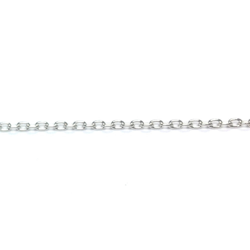 Im. Rhodium Plated Chain Brass Single Cable (1 foot)