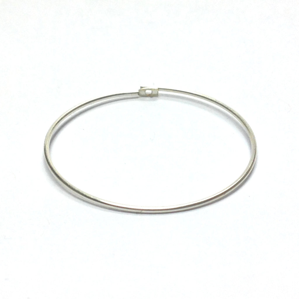 2" Round Wire Hoop With Flat End & Hole Silver (144 pieces)