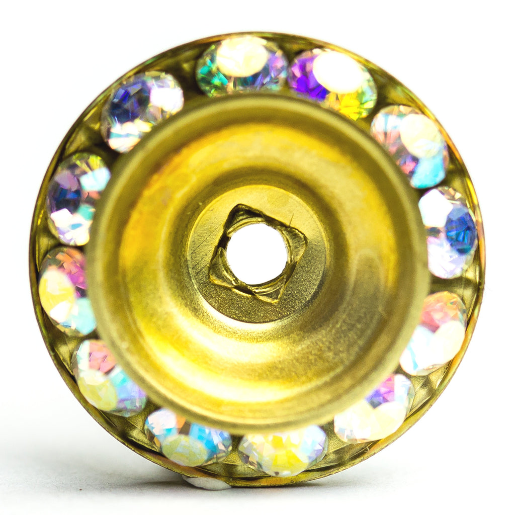 18MM Slant Rondel Crystal Ab/Brass (6 pieces)