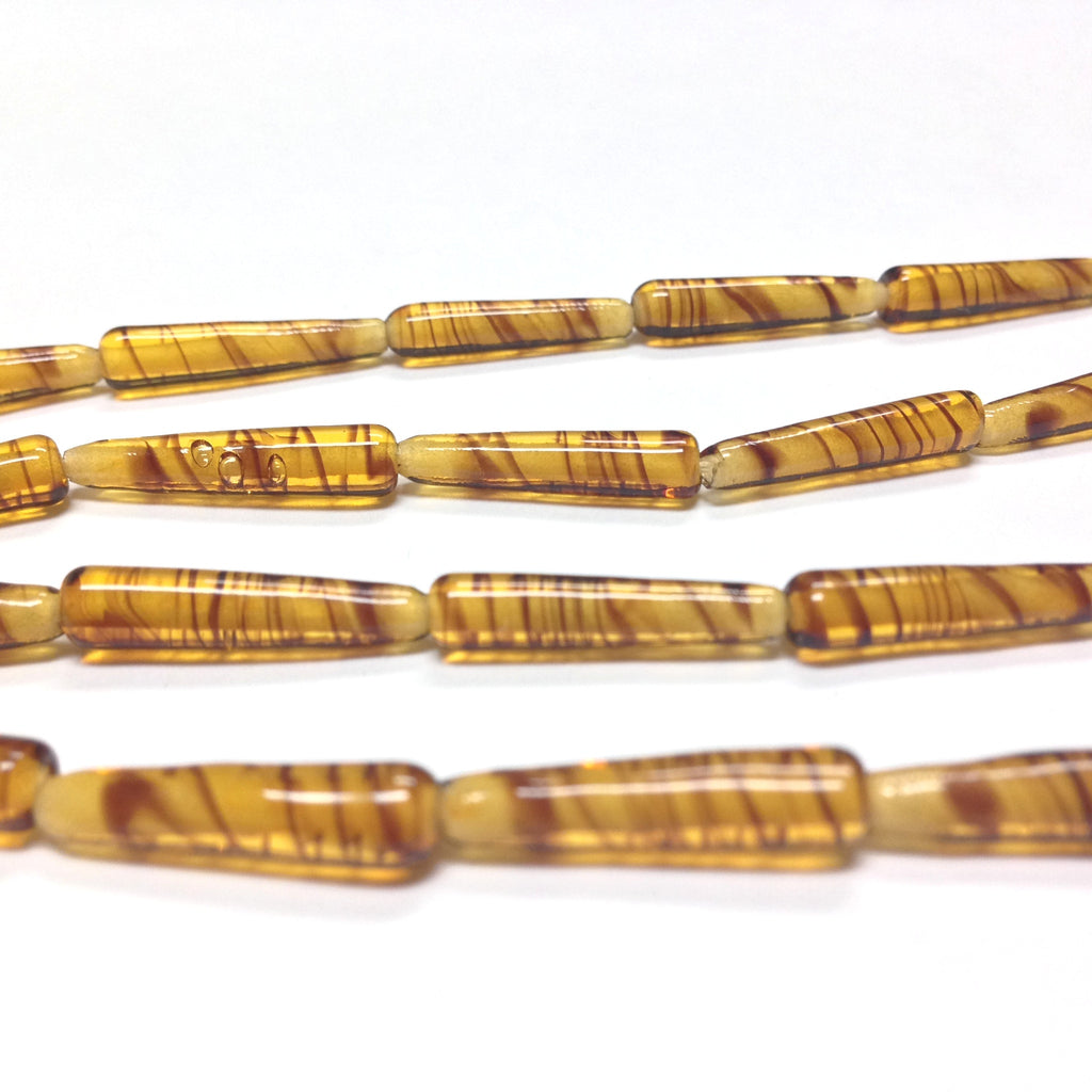 20X4MM Tortoise Glass Pear Bead (30 pieces)