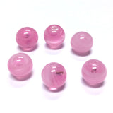 10MM Pink Swirl Glass Round 1-Hole Ball (36 pieces)