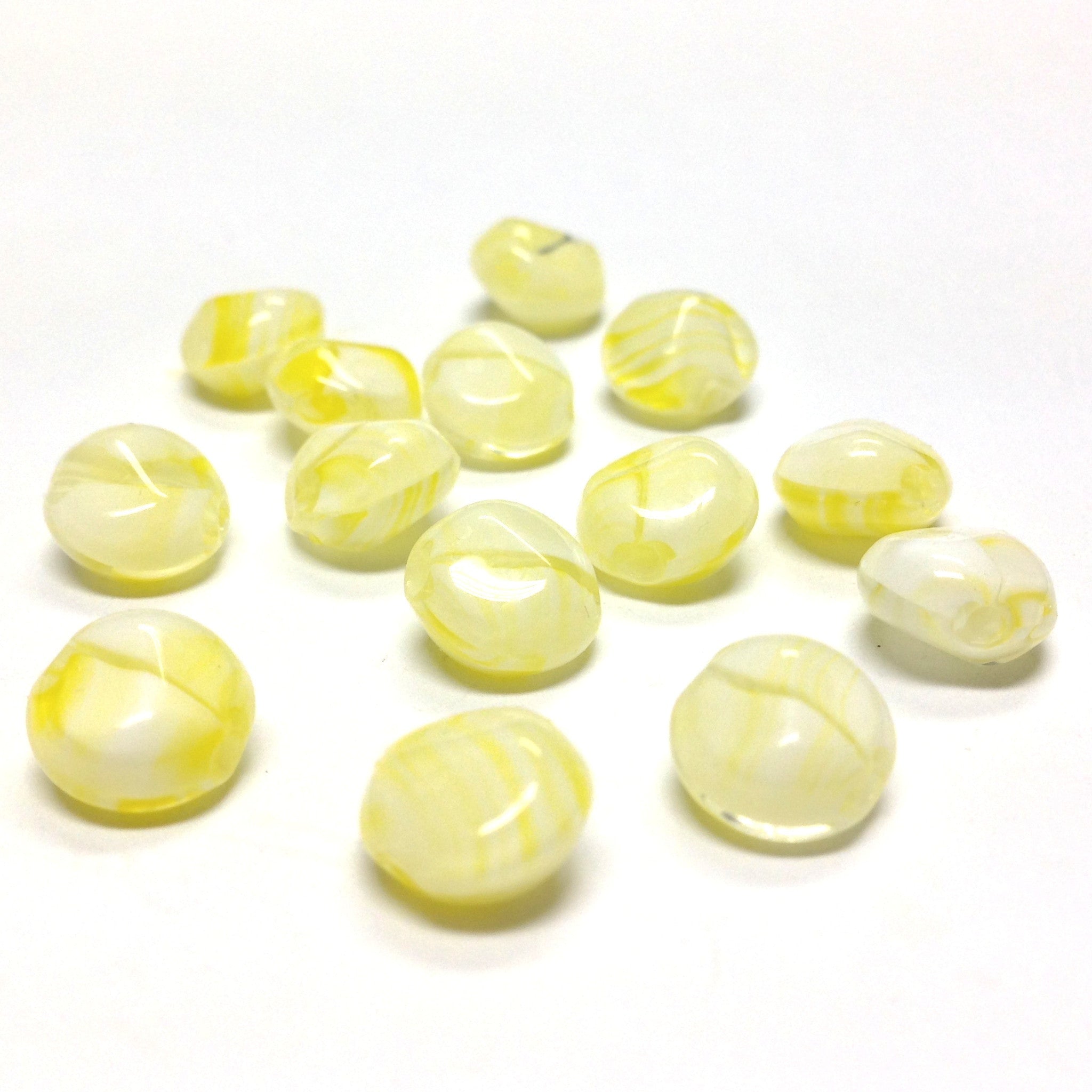 9MM Yellow Glass Disc Bead (72 pieces)