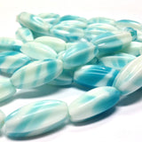 18X9MM Blue/White Glass Oval Bead (40 pieces)