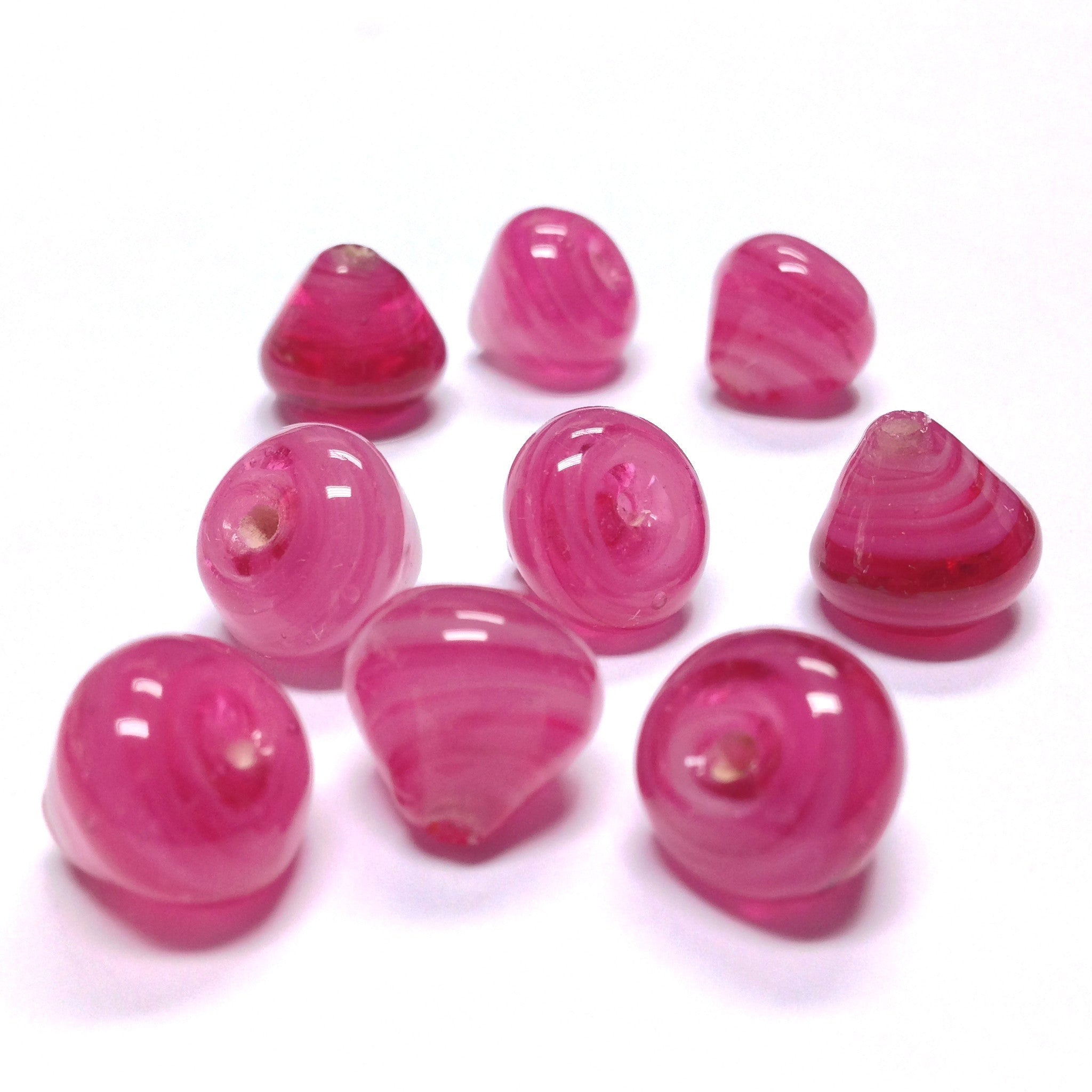 12MM Rose Swirl Glass Pearshape Bead (83 pieces)