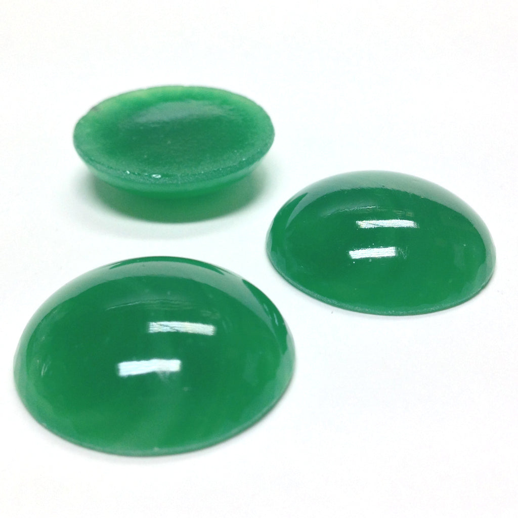 25MM Jade Green Glass Ear Button (12 pieces)