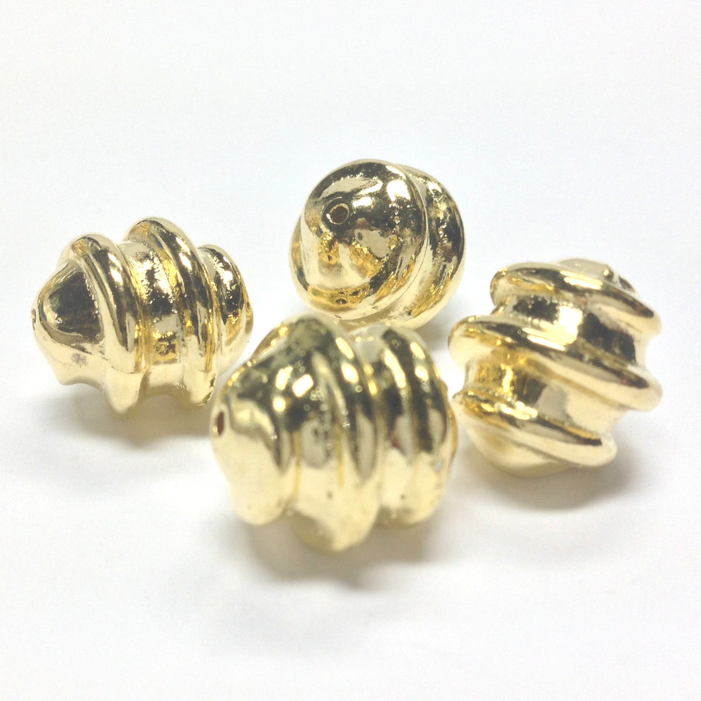 16MM Ham.Gold Spiral Bead (12 pieces)