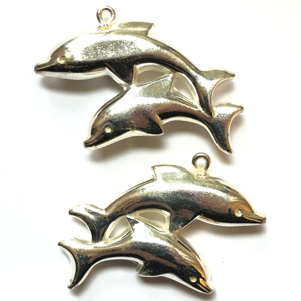 Silver Double-Dolphin Drop (6 pieces) | Elvee/Rosenberg Inc.