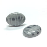 25X18MM Grey "Plaid" Oval Cab (12 pieces)