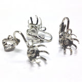 10MM Silvertone 8 Prong Earclip (6 pieces)