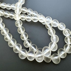 16MM CRYSTAL MAT ROUND BEADS STRUNG 30" (6 strings)