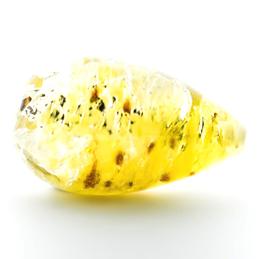 18X10MM Yellow Foil Pearshape Bead (4 pieces)