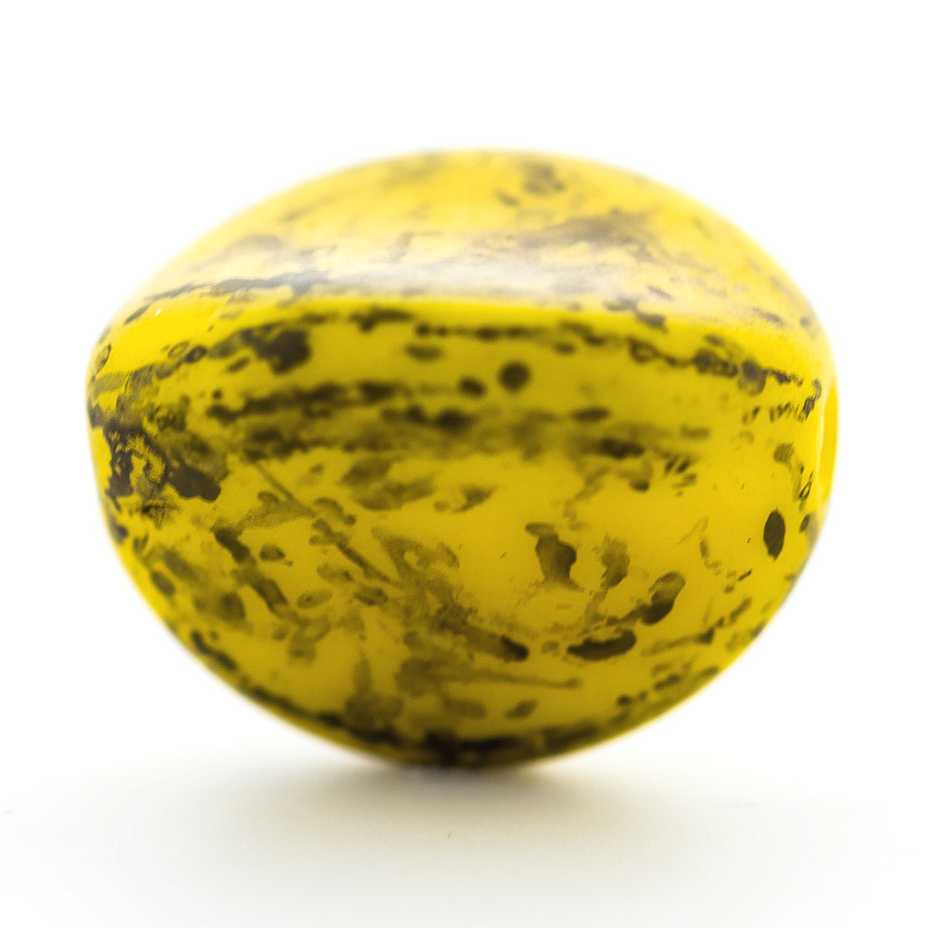 Small Yellow Matrix Glass Nugget Bead (72 pieces)