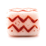 White w/Red Zigzags Glass Bead (72 pieces)