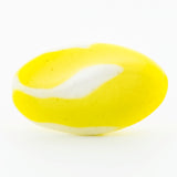 20X12MM Yellow/Wht Glass Oval Bead (36 pieces)