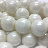 7MM White Luster Glass Beads (300 pieces)