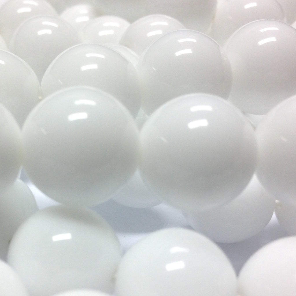 4MM White Glass Round Beads (1200 pieces)