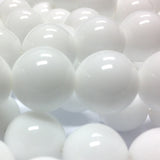 12MM White Round Glass Beads (100 pieces)