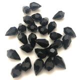 10X6MM Black Glass Faceted Pear Drop (144 pieces)
