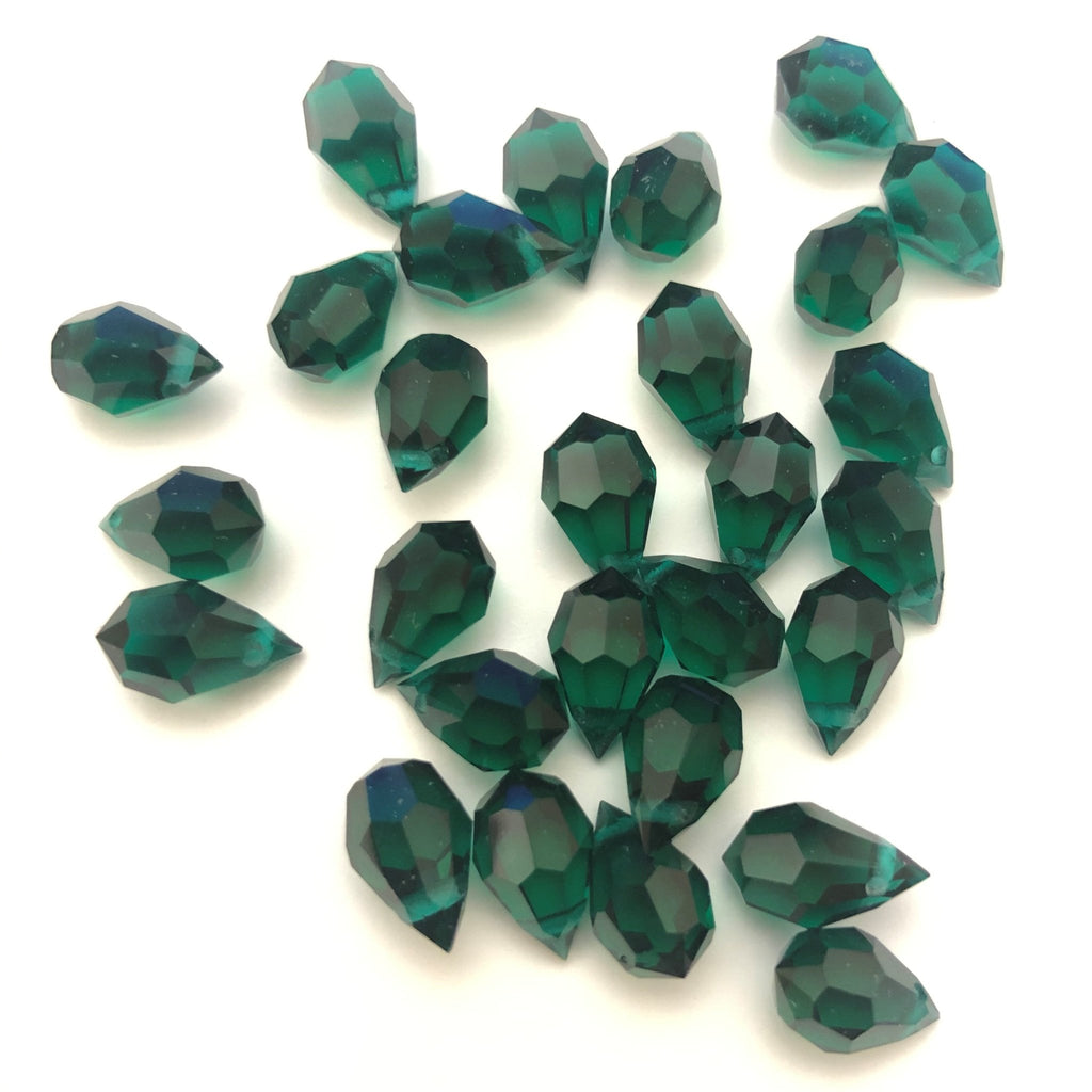 10X6MM Emerald Glass Faceted Pear Drop (144 pieces)