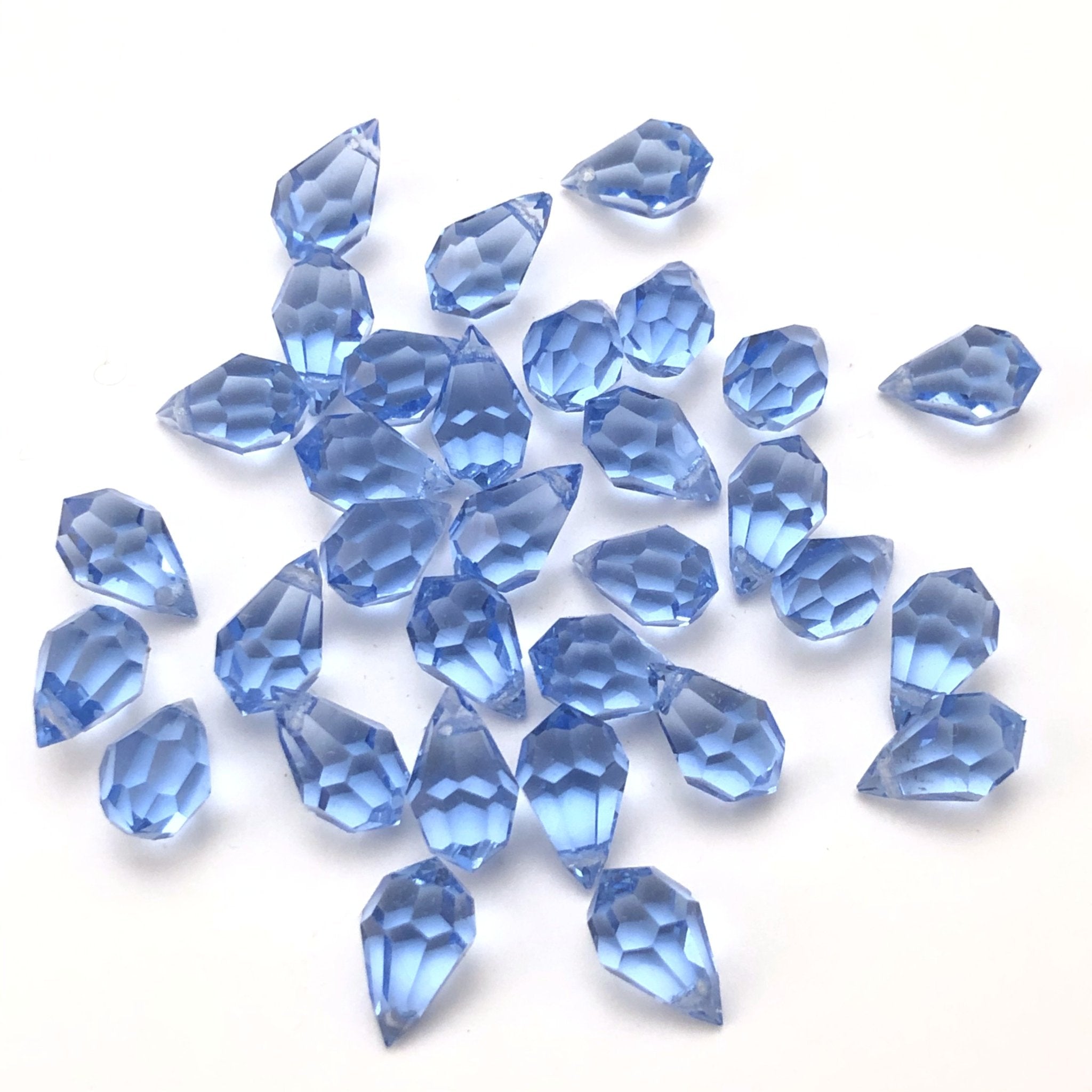 10X6MM Light Sapphire Glass Faceted Pear Drop (144 pieces)