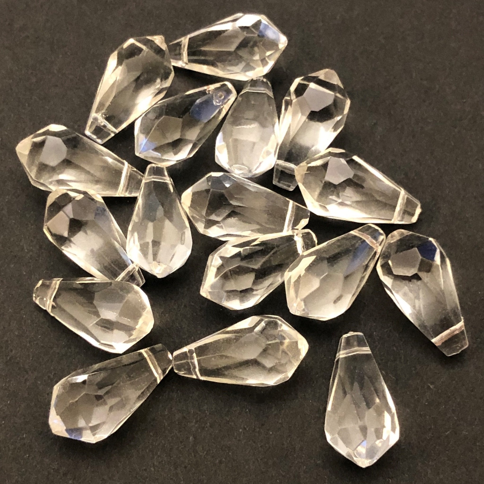18X9MM Crystal Glass Faceted Pear Drop (34 pieces)