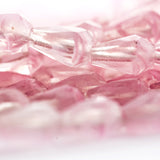 7X5MM Pink/Crystal Firepolish Pear Beads (200 pieces)