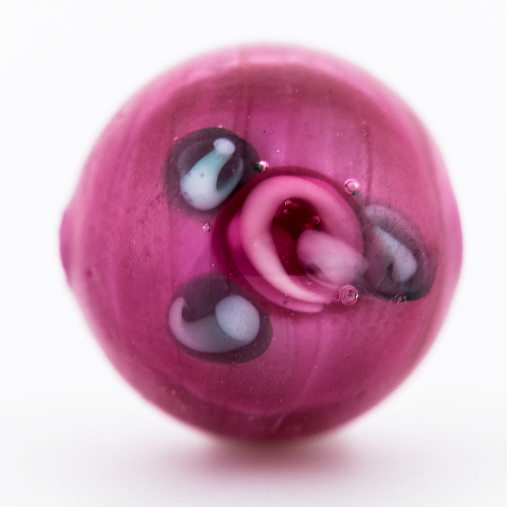10MM Pink Flower Glass Bead (12 pieces)