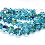 10MM Aqua Ab Cut Crystal Faceted Beads (72 pieces)