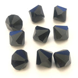 10MM Black Bicone Tin Cut Crystal Faceted Beads (48 pieces)