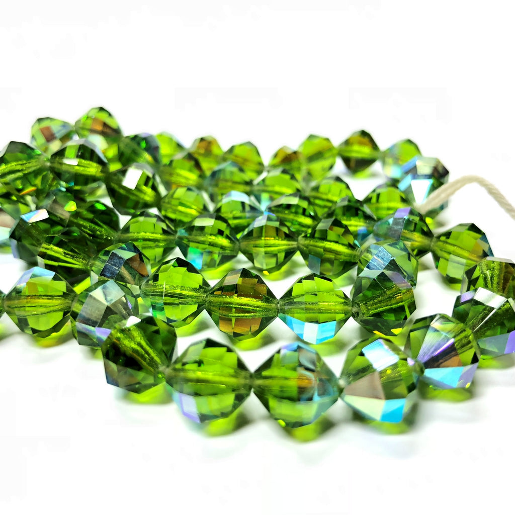 10X10MM Emerald Ab Cut Crystal Faceted Beads (60 pieces)
