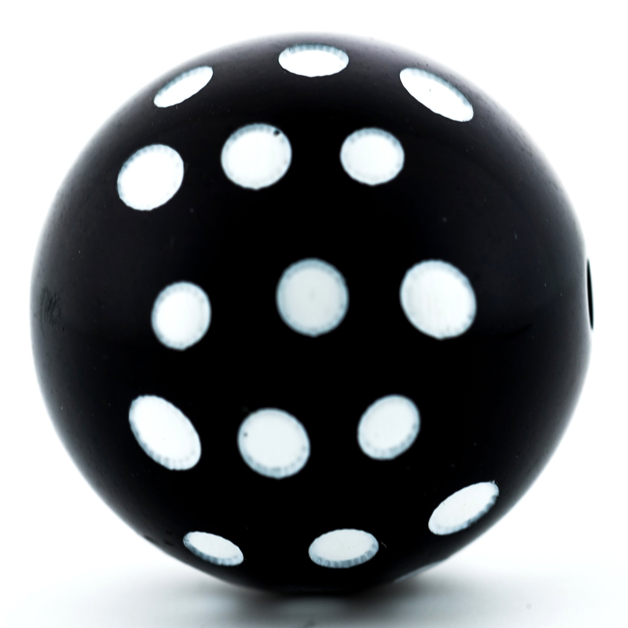 18MM Black Bead w/White Dots (6 pieces)