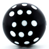 30MM Black Bead w/White Dots (3 pieces)