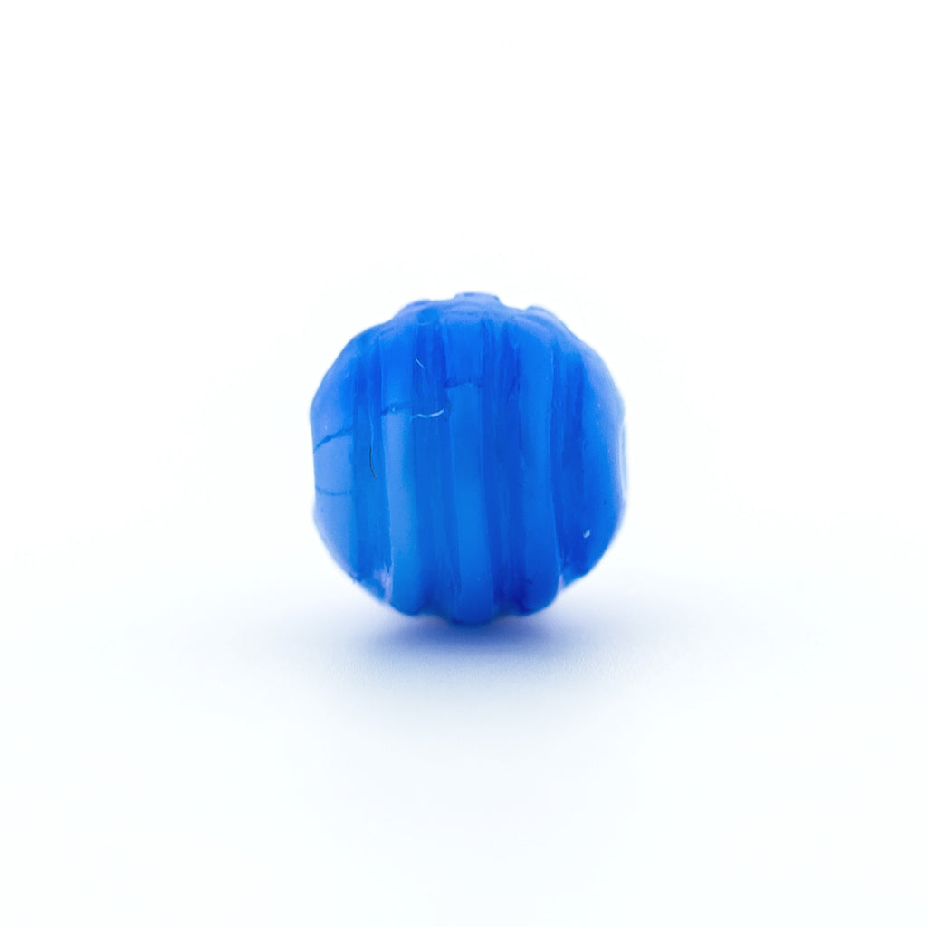 6MM Blue Ribbed Glass Bead (144 pieces)