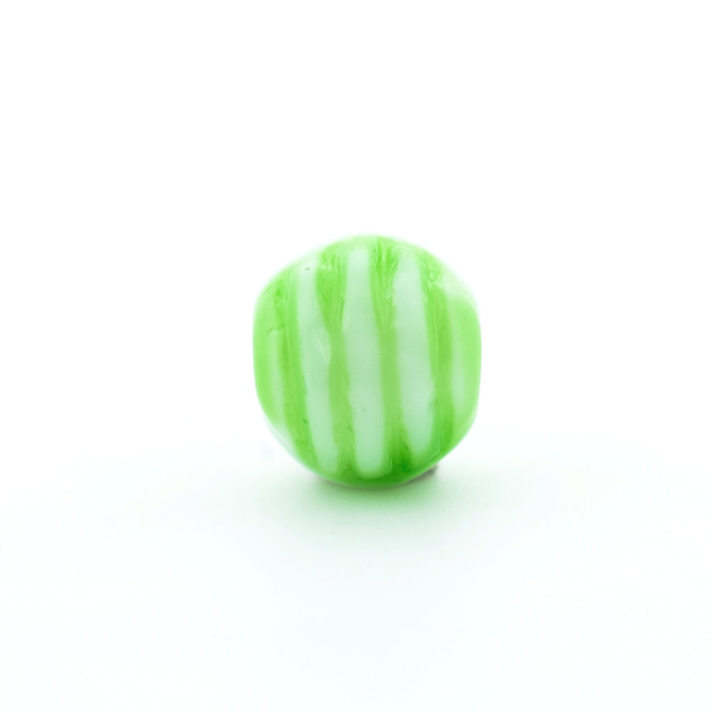6MM Green Ribbed Glass Bead (144 pieces)