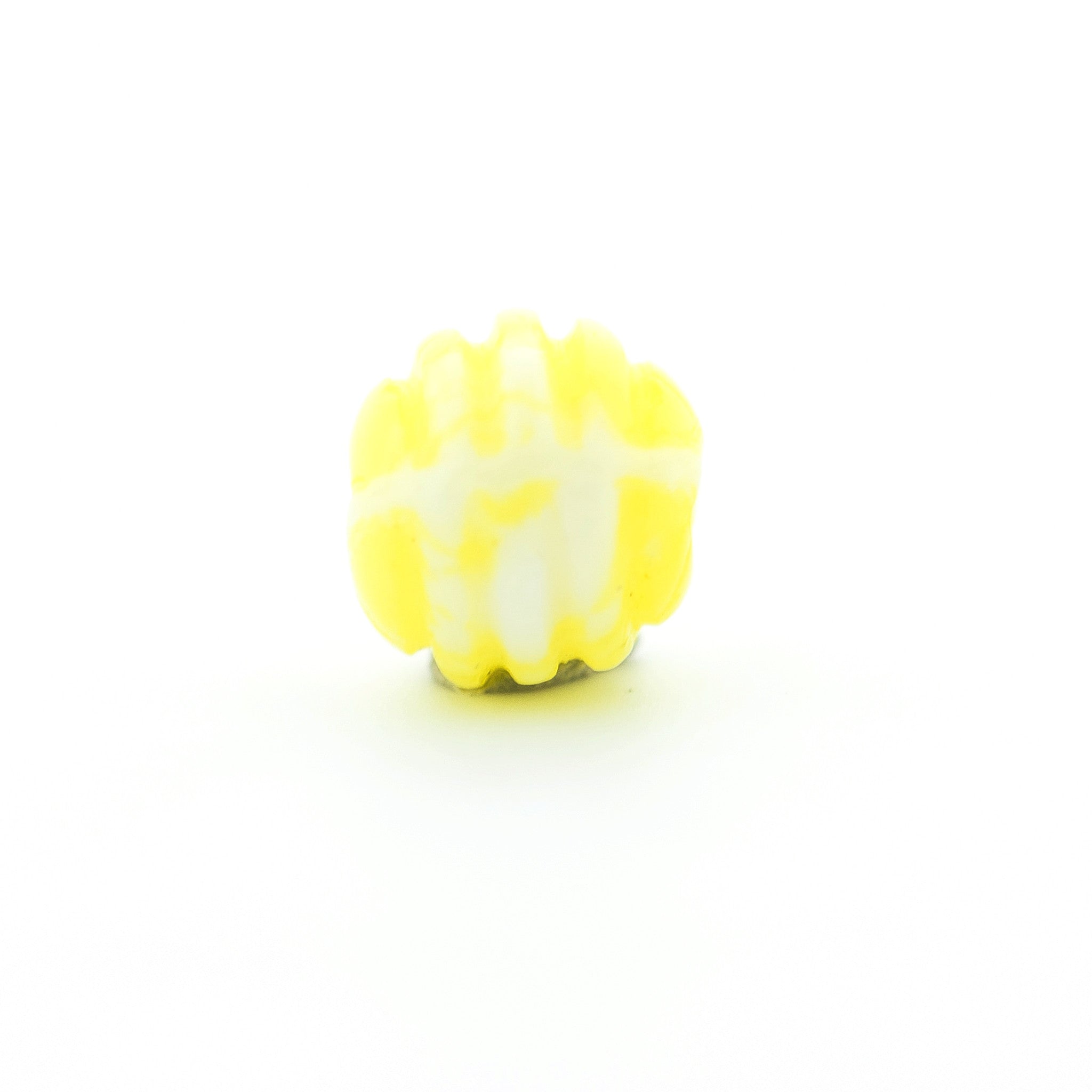 6MM Yellow Ribbed Glass Bead (144 pieces)