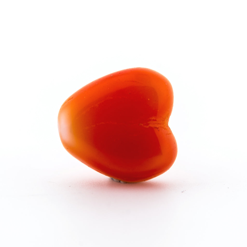 8MM Orange Small Glass Heart Bead (144 pieces)