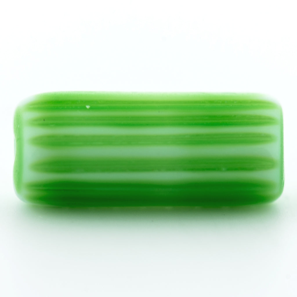 15X6MM Green Glass Tube Bead (36 pieces)