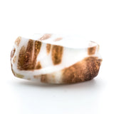 White w/Gold Glass Fancy Bead (12 pieces)