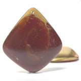 48X44MM Amber-Ivory Enamel Brass Drop (2 pieces)