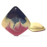 48X44MM Red-Black Enamel Brass Drop (2 pieces)