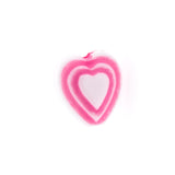 6MM Pink On White Heart Bead (144 pieces)